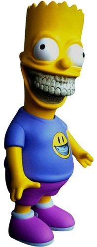 Bart Grin (Ron English Edition) 3D Retro SDCC 2012 Exclusive figure by Ron English, produced by Popaganda . Front view.