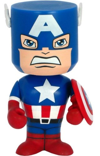 Captain America figure by Marvel, produced by Funko. Front view.