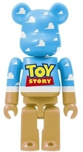 Toy Story Logo Be@rbrick 100% figure by Disney X Pixar, produced by Medicom Toy. Front view.