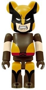 Brown Wolverine Be@rbrick 100% figure by Marvel, produced by Medicom Toy. Front view.