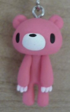 Gloomy Bear Zipper Pull (Plain Pink) figure by Mori Chack, produced by Kidrobot. Front view.