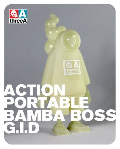 G.I.D. Bamba Boss figure by Ashley Wood, produced by Threea. Front view.