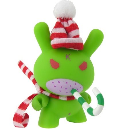 Humbug Dunny figure by Frank Kozik, produced by Kidrobot. Front view.