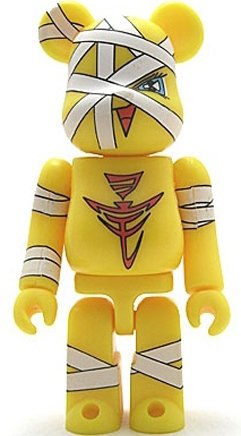 Flapper Yellow Be@rbrick 100% figure by Glay, produced by Medicom Toy. Front view.