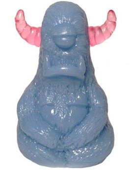 Buddha Stroll - Blue & Pink figure by John Spanky Stokes X Scott Kinnebrew, produced by Forces Of Dorkness. Front view.