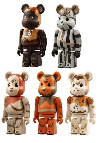 Teebo, Paploo, Lumat, Romba & Chief Chirpa Be@rbrick 100% Set figure by Lucasfilm Ltd., produced by Medicom Toy. Front view.