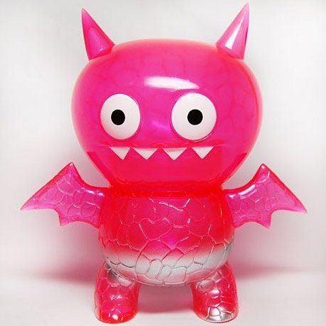 Ice Bat Kaiju - Clear Pink figure by David Horvath, produced by Intheyellow. Front view.