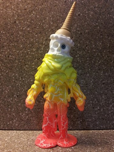 Ice Scream Melt Man Monster- Candy Corn figure by Brutherford X Honkeylips (Kevin Herdeman). Front view.
