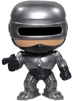 RoboCop figure, produced by Funko. Front view.