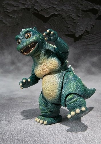Little Godzilla figure, produced by Bandai. Front view.