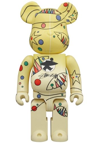 BWWT 2 Stussy Be@rbrick 400% figure by Stussy, produced by Medicom Toy. Front view.