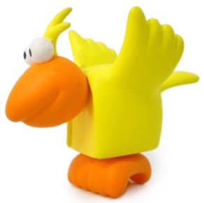 Little Bird figure by Sesame Workshop, produced by Medicom Toy. Front view.
