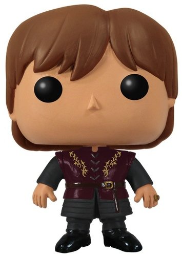 Tyrion Lannister figure by George R. R. Martin, produced by Funko. Front view.