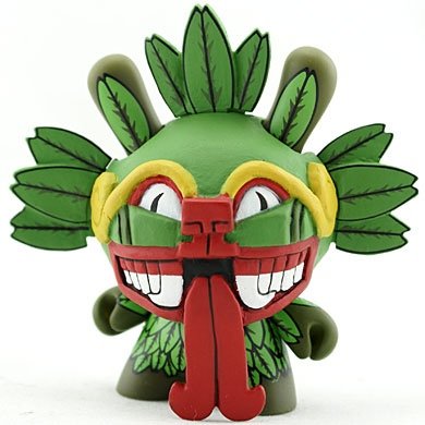 Quetzalcoatl figure by The Beast Brothers, produced by Kidrobot. Front view.