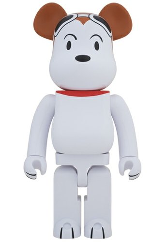 Snoopy Flying Ace Be@rbrick 1000% figure by Charles M. Schulz, produced by Medicom Toy. Front view.