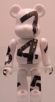 strange number white - Be@rbrick figure by Ryu Akashi, produced by Medicom Toy. Front view.