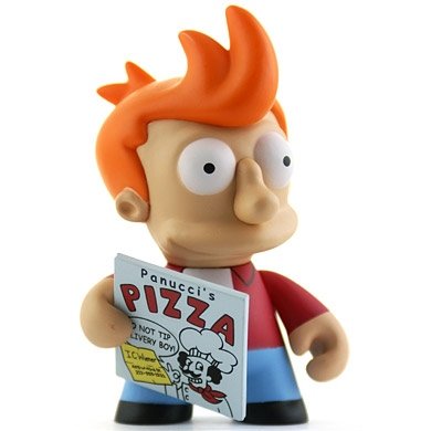 Fry figure by Matt Groening, produced by Kidrobot. Front view.