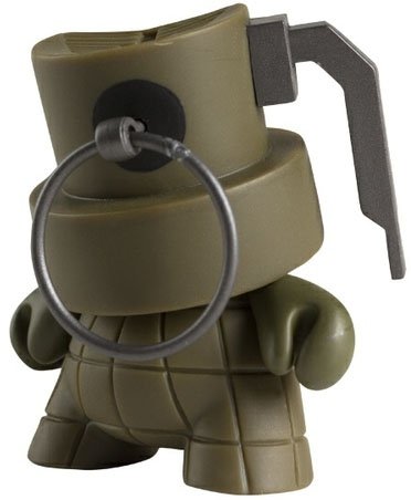 Grenade Fatcap  figure by Shok-1, produced by Kidrobot. Front view.