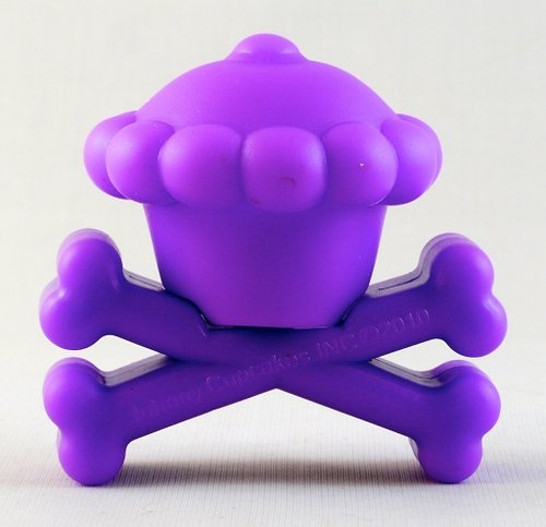 Crossbones Toy Grape figure by Johnny Cupcakes, produced by Johnny Cupcakes. Front view.