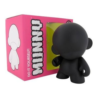 Munny DIY Black figure, produced by Kidrobot. Front view.