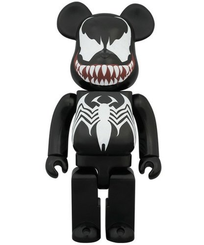 Venom Be@rbrick 400% figure by Marvel, produced by Medicom Toy. Front view.