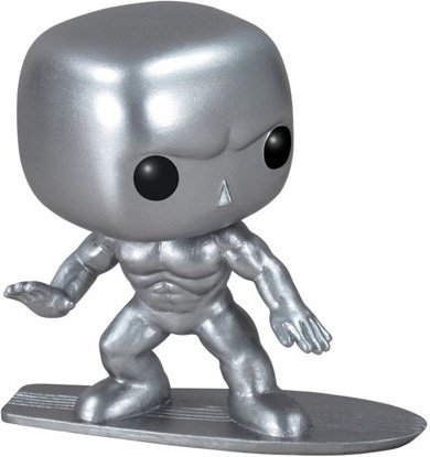 Silver Surfer figure by Marvel, produced by Funko. Front view.