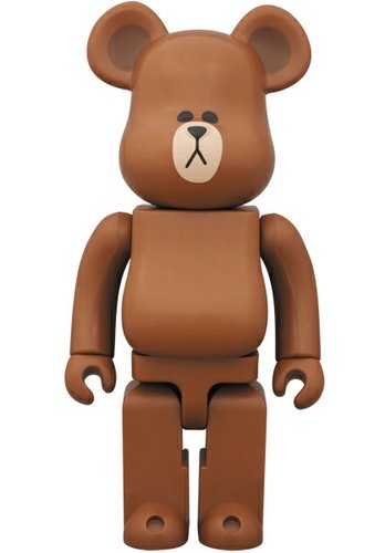 Line Be@rbrick 400% - Brown figure by Line, produced by Medicom Toy. Front view.