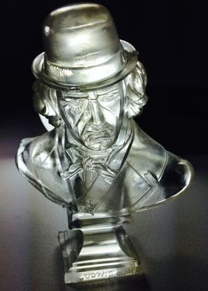 Ludwig Van Beethoven - Clear Resin figure by Frank Kozik. Front view.