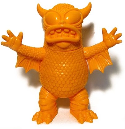 Greasebat - Unpainted Orange, Greasers Exclusive figure by Jeff Lamm, produced by Monster Worship. Front view.