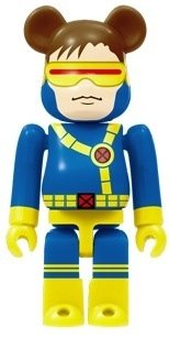 Cyclops Be@rbrick 100% figure by Marvel, produced by Medicom Toy. Front view.