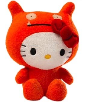 Wage - Hello Kitty Uglydolls figure by David Horvath X Sun-Min Kim, produced by Pretty Ugly Llc.. Front view.