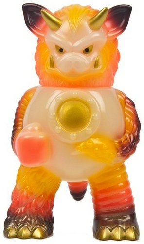 Glowing Lava Partyball figure by Paul Kaiju, produced by Super7. Front view.