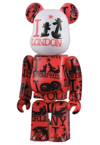 A Round World Be@rbrick - London figure by Kuntzel + Deygas, produced by Medicom Toy. Front view.