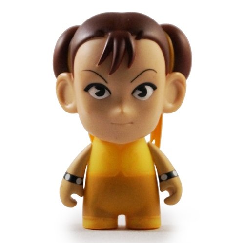 Chun Li (Yellow) figure by Capcom, produced by Kidrobot. Front view.