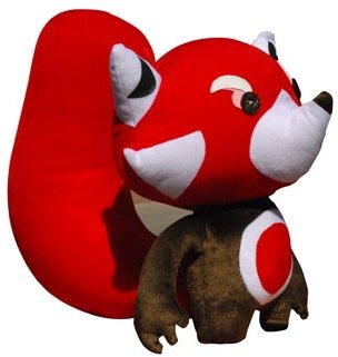 Hooba Plush figure by Cakeypigdog, produced by Patch Together. Front view.