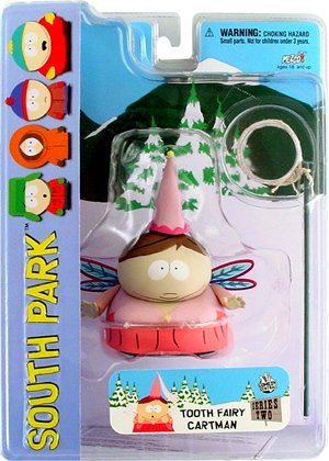 Tooth Fairy Cartman figure by Matt Stone & Trey Parker, produced by Mezco Toyz. Front view.