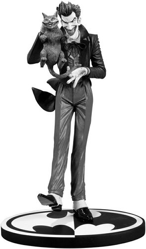 The Joker - Batman Black & White Statue figure by Brian Bolland, produced by Dc Direct. Front view.