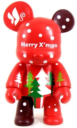 Xmas Bear Qee - Red Version figure by Toy2R, produced by Toy2R. Front view.