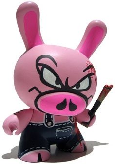 8 Custom Bacon Dunny figure by Sket One. Front view.