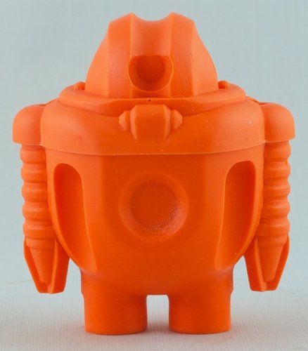 Robotones No. 10 - October - Pumpkin Orange Renold figure by Cris Rose, produced by Cris Rose. Front view.