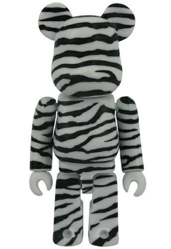 Zebra - Pattern Be@rbrick Series 27 figure, produced by Medicom Toy. Front view.