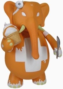 Dr. Bomb - Orange Vanilla Swirl (Teeth) figure by Frank Kozik, produced by Toy2R. Front view.
