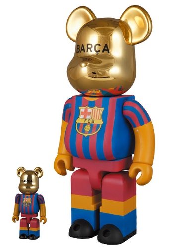 FCB 05-06 Champion ver. Be@rbrick 100% & 400% Set figure, produced by Medicom Toy. Front view.