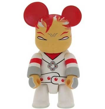 Red bear figure, produced by Toy2R. Front view.