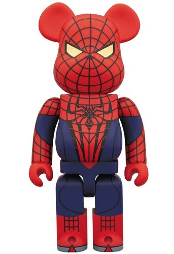 The Amazing Spider-Man Be@rbrick 400% figure by Marvel, produced by Medicom Toy. Front view.