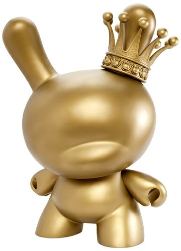 Gold King 20 Dunny figure by Tristan Eaton, produced by Kidrobot. Front view.
