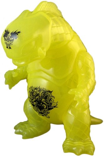 Lemonade Bop Dragon figure by Mike Sutfin, produced by Rumble Monsters. Front view.