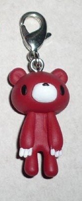Gloomy Bear Zipper Pull (Plain Red) figure by Mori Chack, produced by Kidrobot. Front view.