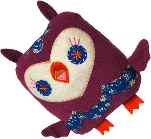Lucy Owl - OG Burgundy figure by Anna Chambers. Front view.