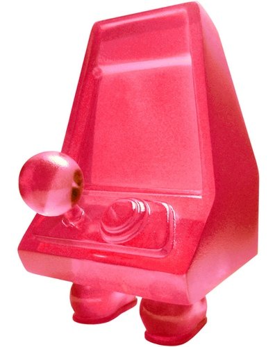 Pink Melon Mini Soopa figure by Erick Scarecrow, produced by Esc-Toy. Front view.